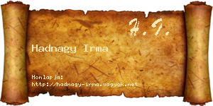 Hadnagy Irma névjegykártya