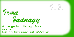 irma hadnagy business card